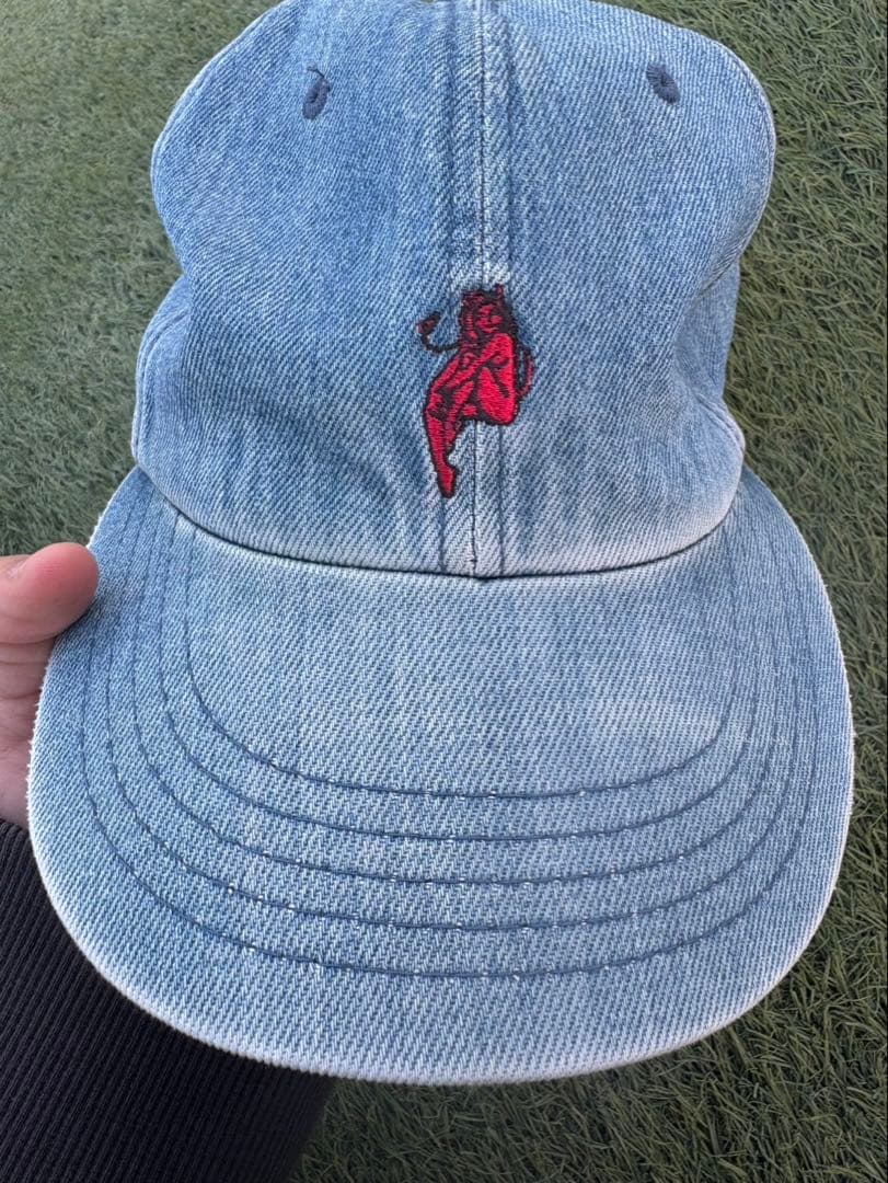 早い者勝ち【ヒステリックグラマー】キャップ　デニム　牛革　刺繍　フリーサイズ