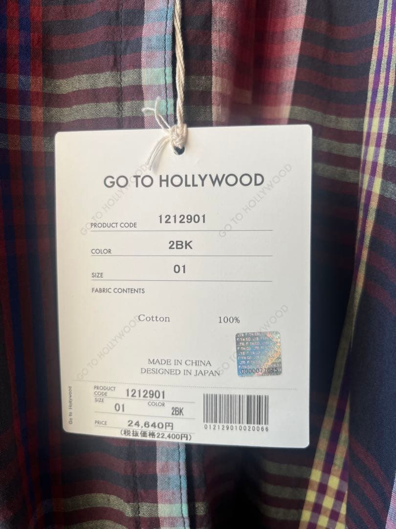 GO TO HOLLYWOOD 新品タグ付　マドラスチェック　ロングシャツ 01
