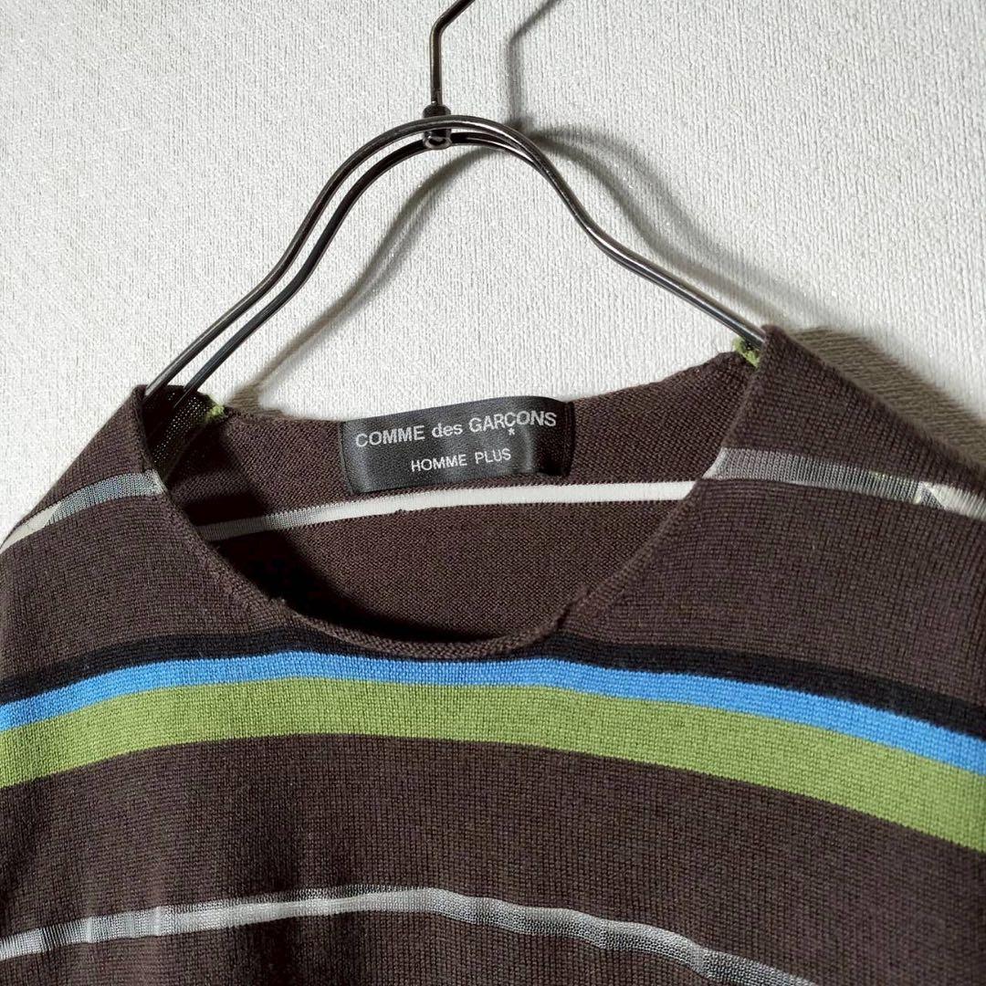 コムデギャルソンオムプリュス シースルー ボーダーニット プルオーバー ウール