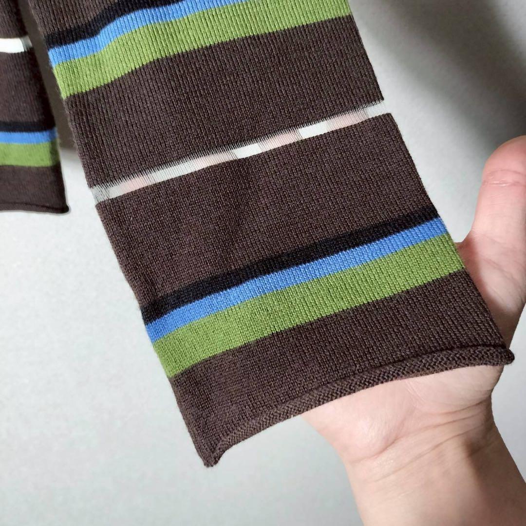 コムデギャルソンオムプリュス シースルー ボーダーニット プルオーバー ウール