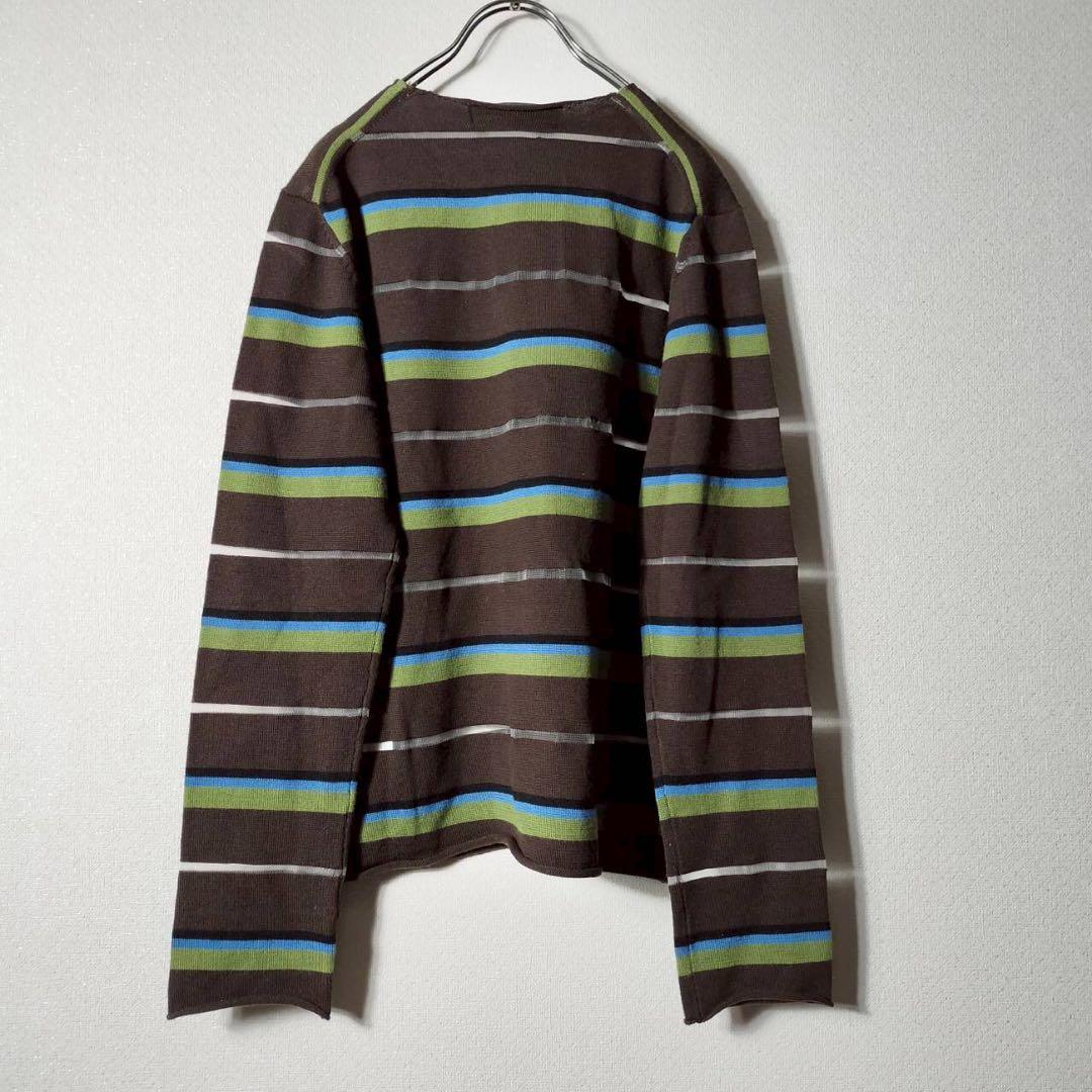 コムデギャルソンオムプリュス シースルー ボーダーニット プルオーバー ウール