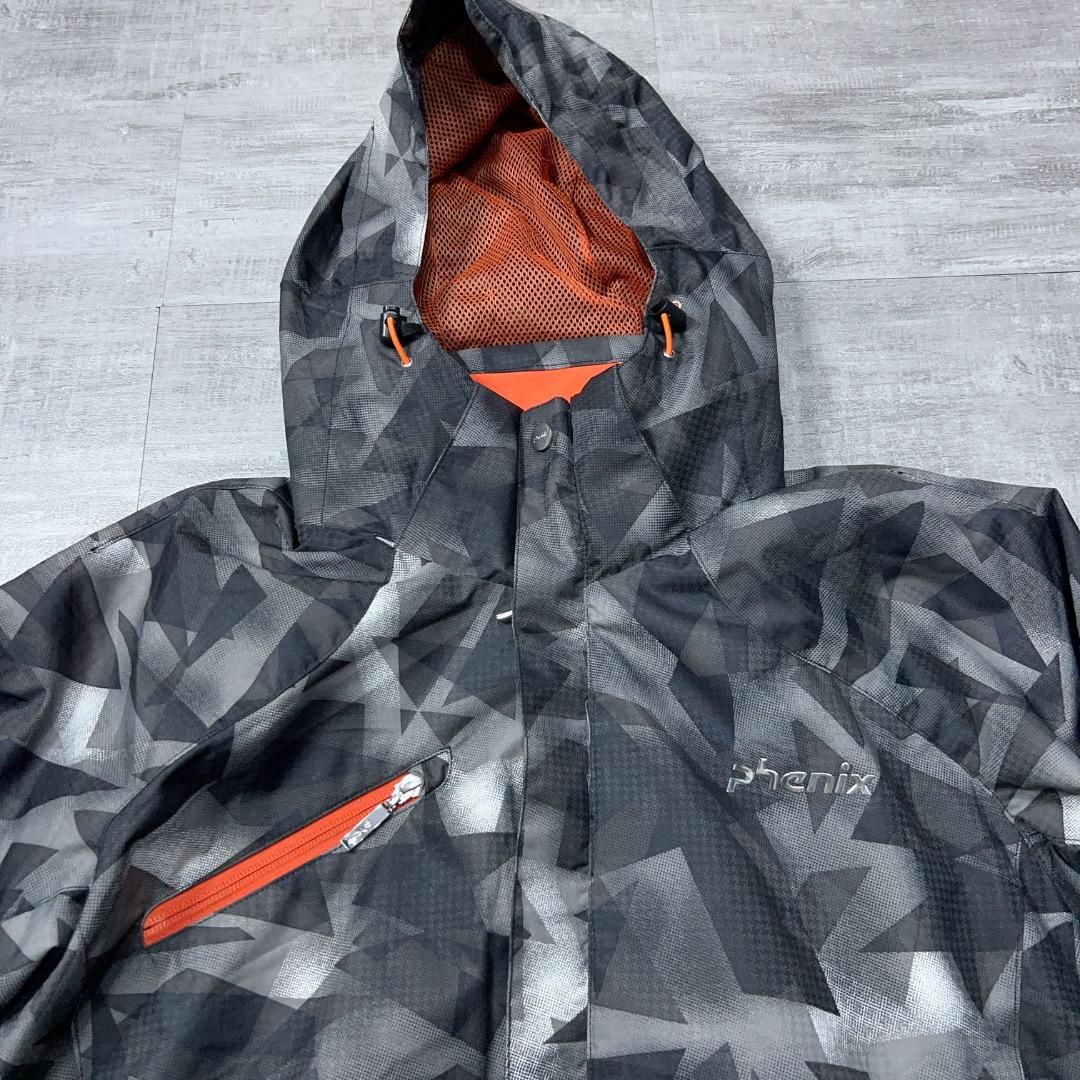 美品★ phenix フェニックス スキーウェア メンズO 総柄 黒 近年モデル