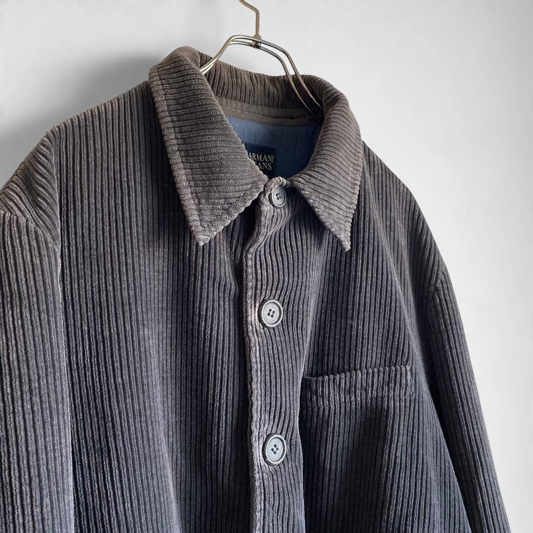 90s Armani Jeans フレンチ風 太畝コーデュロイジャケット 52