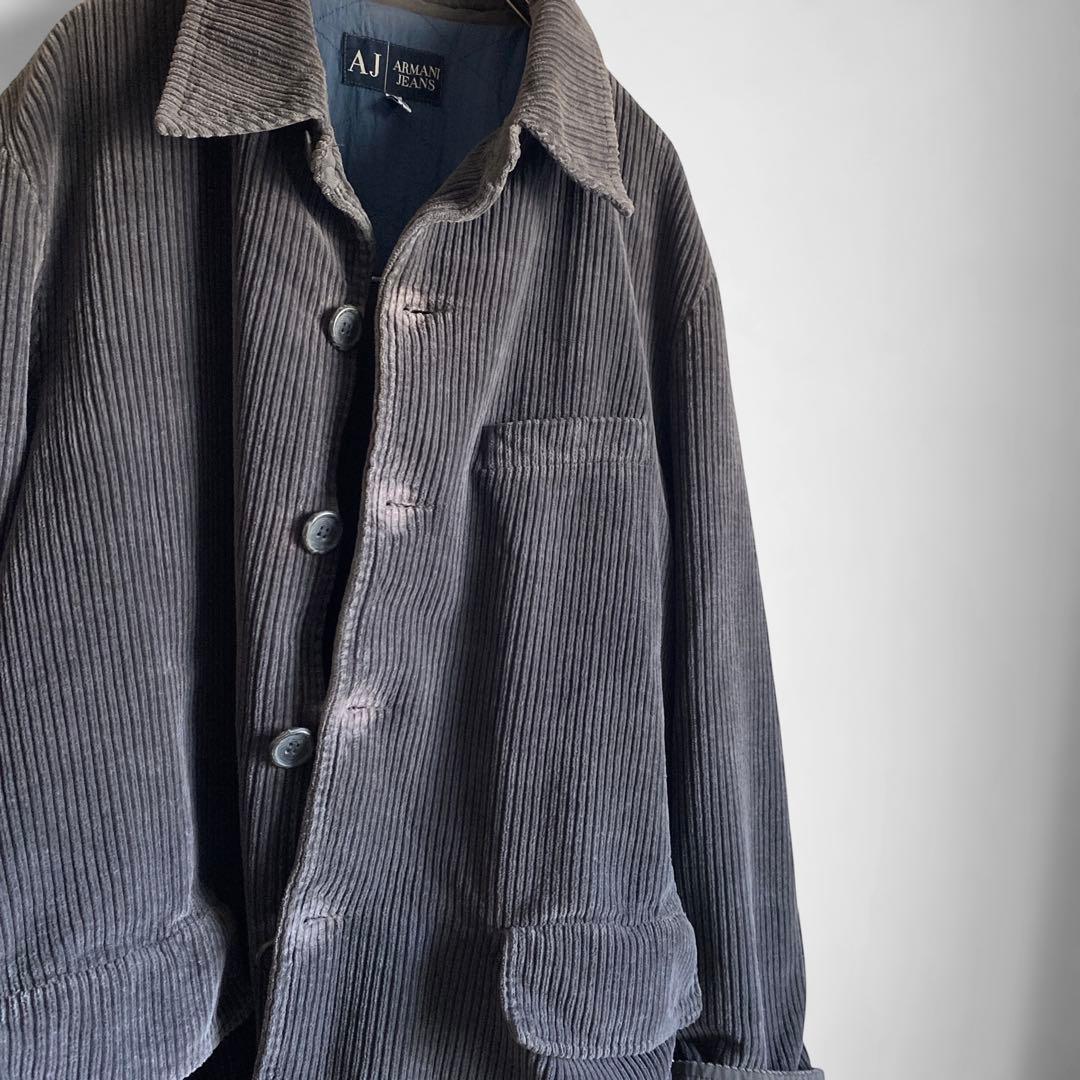 90s Armani Jeans フレンチ風 太畝コーデュロイジャケット 52