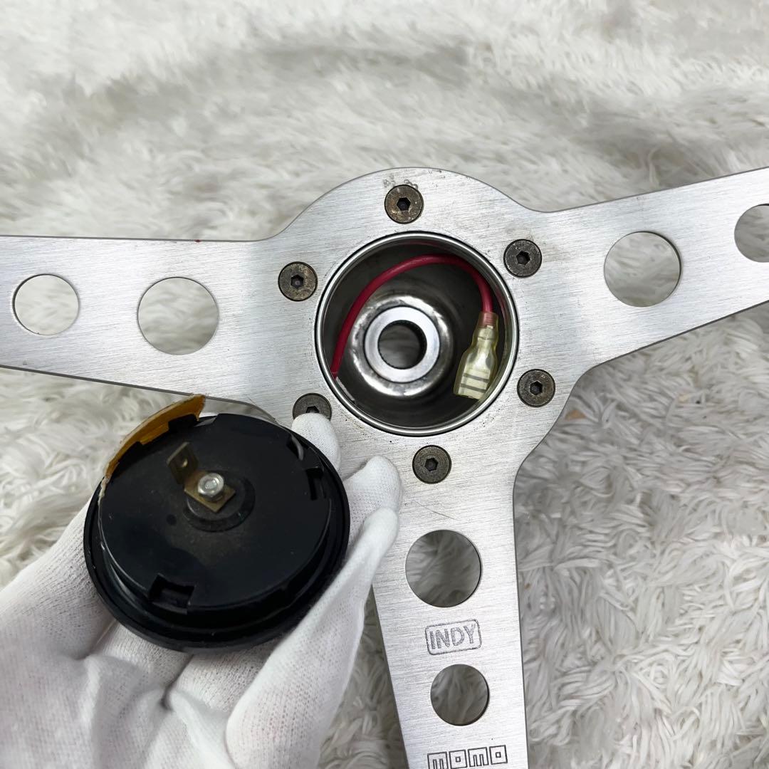 Momo Indy ウッドステアリングホイール ヴィンテージ レアロゴ