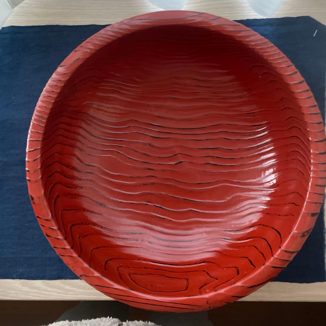 山中木製漆器　根来塗　杉　大鉢