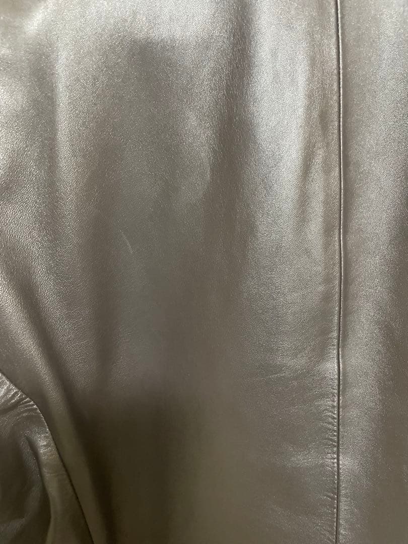 EMPORIO ARMANI 本革 ラムレザー テーラードジャケット 黒 52