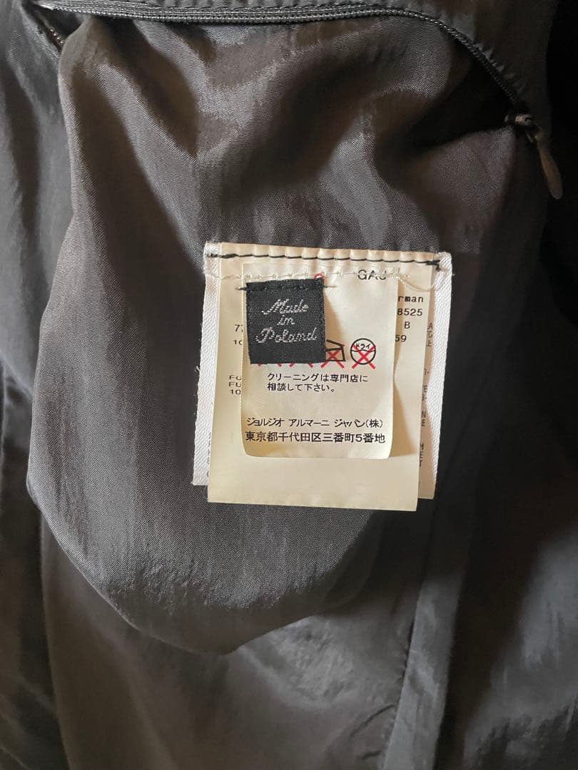 EMPORIO ARMANI 本革 ラムレザー テーラードジャケット 黒 52