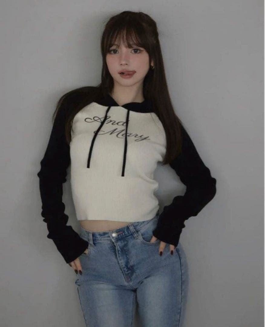 トップス andmary Letter mary logo tops