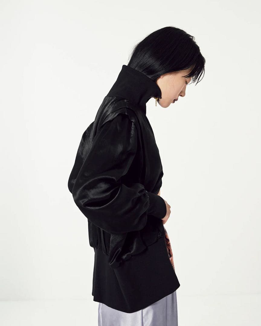 【1/31迄で出品終了】ACETATE SATIN ZIP UP BLOUSON