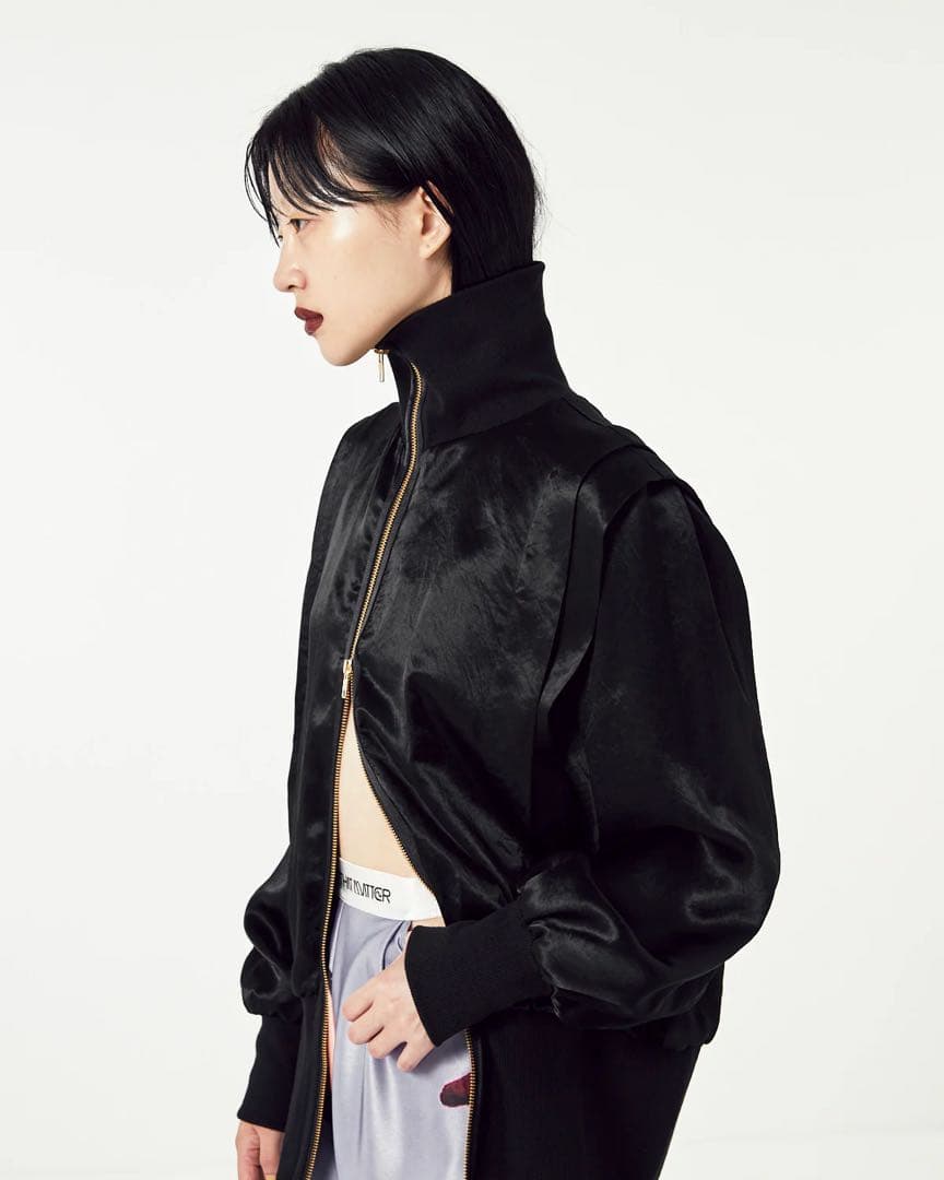 【1/31迄で出品終了】ACETATE SATIN ZIP UP BLOUSON