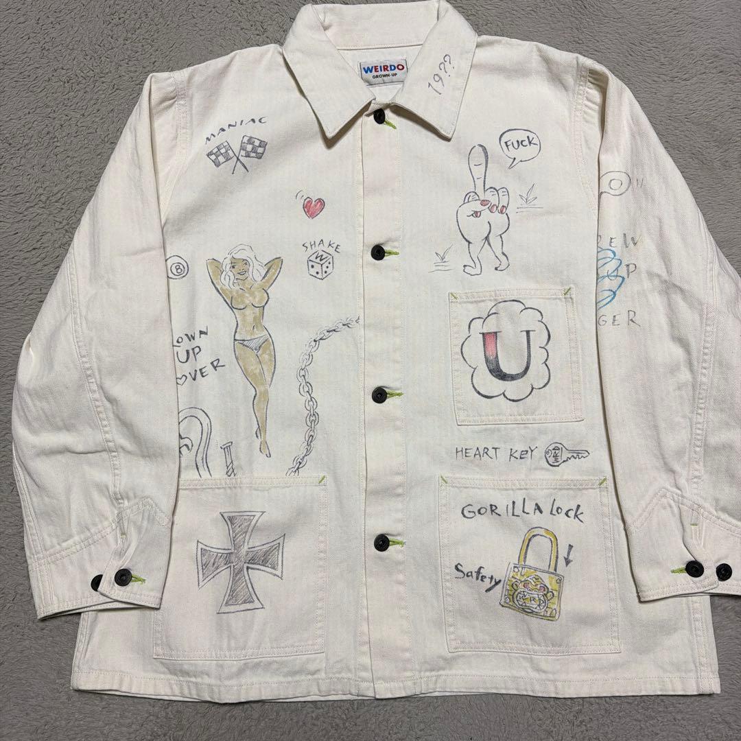 WEIRDO カバーオール　落書き　JACKET ジャケット　GLAD HAND