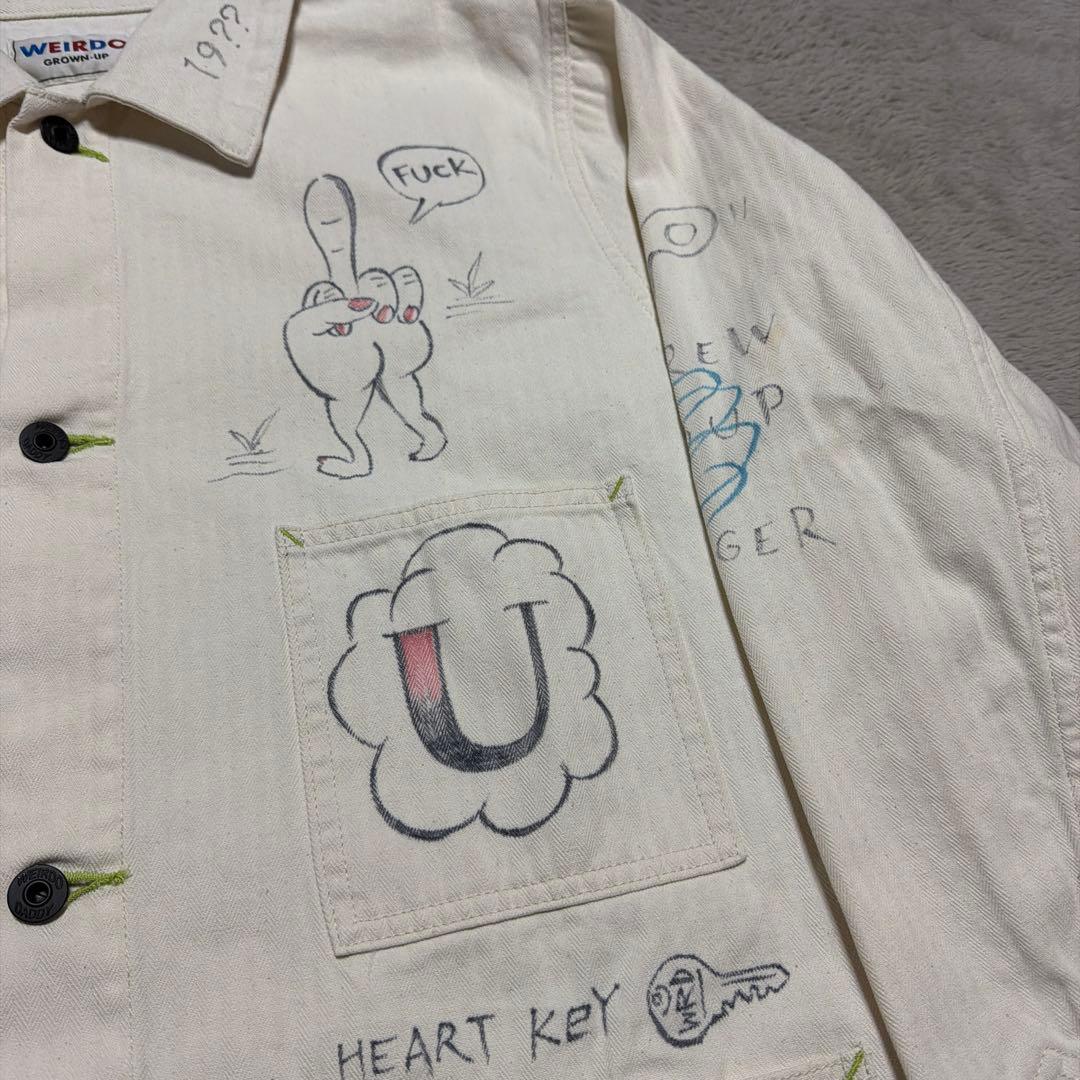 WEIRDO カバーオール　落書き　JACKET ジャケット　GLAD HAND