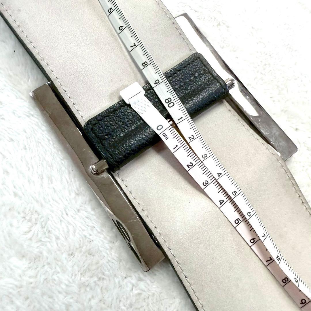 ブルガリ レザー ベルト 黒 太ベルト 本革BVLGARI