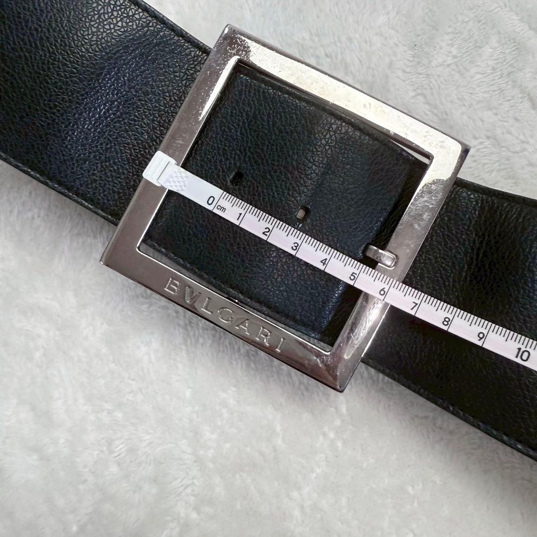 ブルガリ レザー ベルト 黒 太ベルト 本革BVLGARI