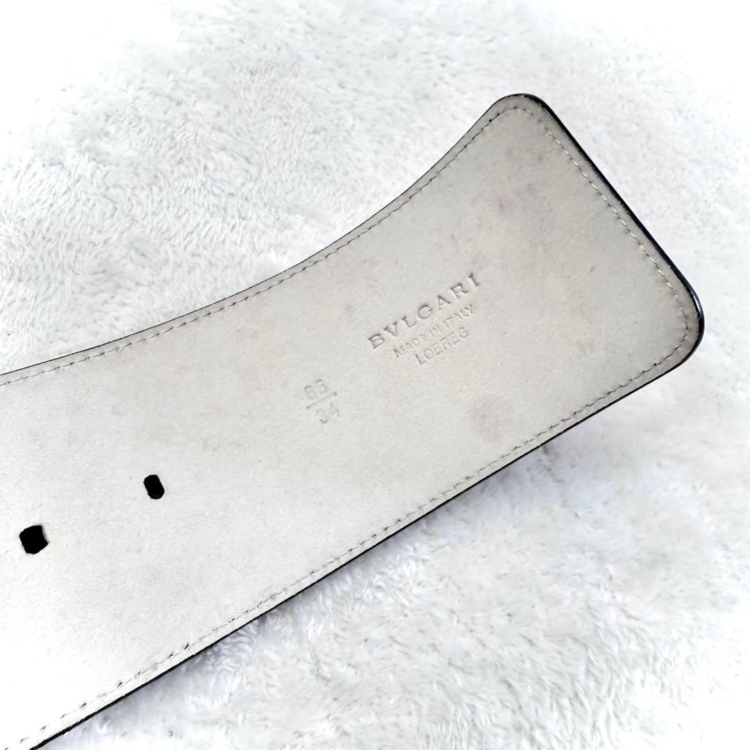 ブルガリ レザー ベルト 黒 太ベルト 本革BVLGARI