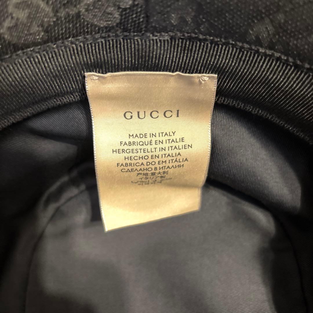 【未使用】GUCCI ブラック バケットハット M(58cm)／ブラック／メンズ