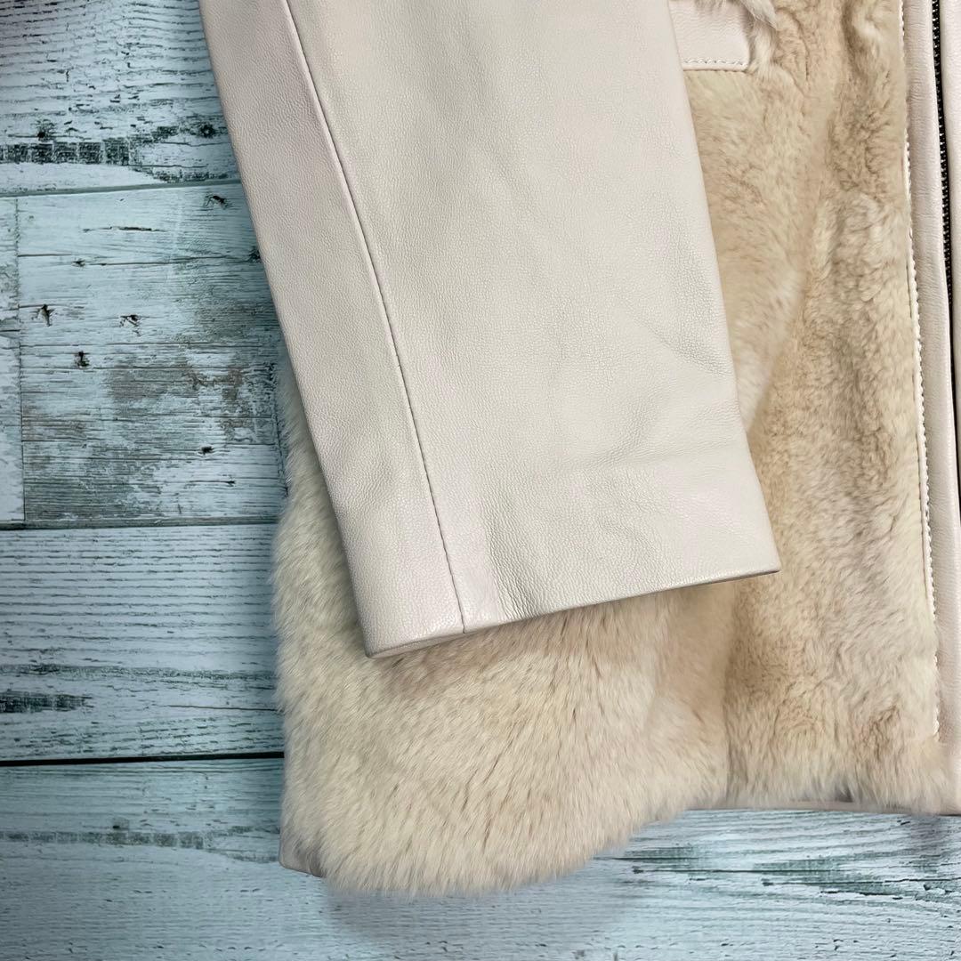 ☆最高級レザー☆ルーニィ　コンビラムレザージャケット定価11万円　レッキスファー