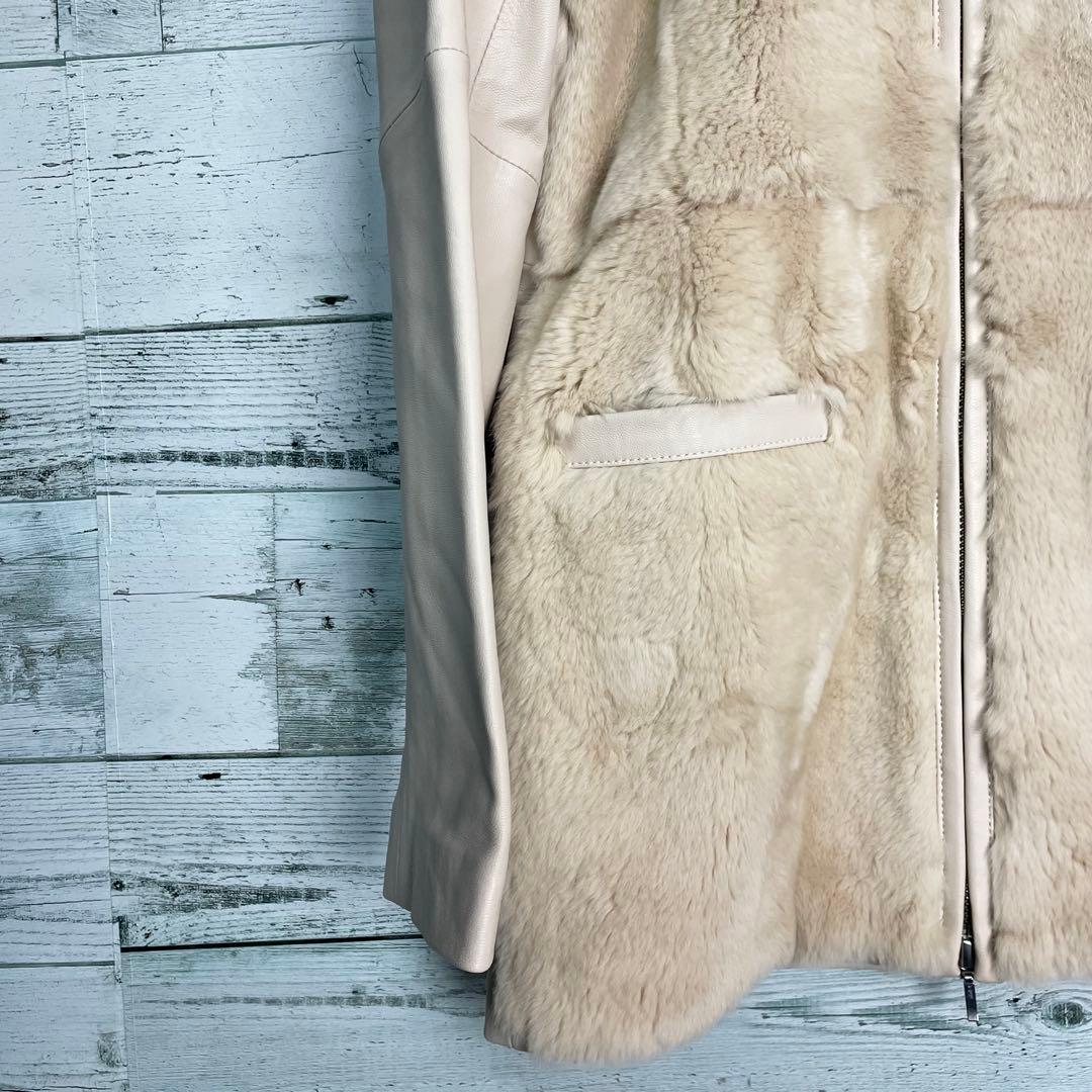 ☆最高級レザー☆ルーニィ　コンビラムレザージャケット定価11万円　レッキスファー