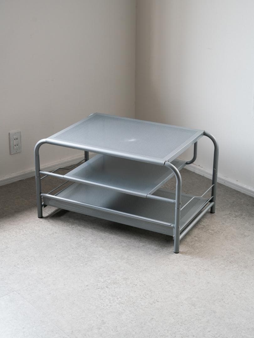 80-90's vintage パンチングメタル テーブル/TVボード モダン