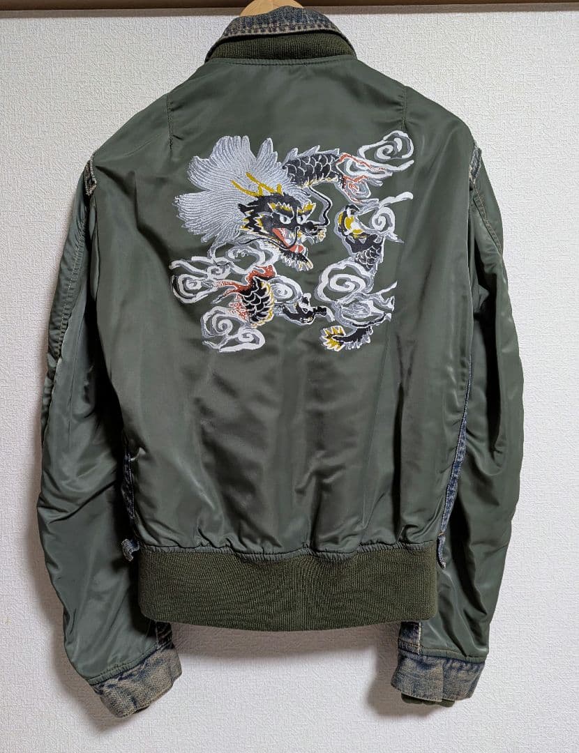 AVIREXドラゴンMA-1 ジャケット デニム切り替え　Mサイズ