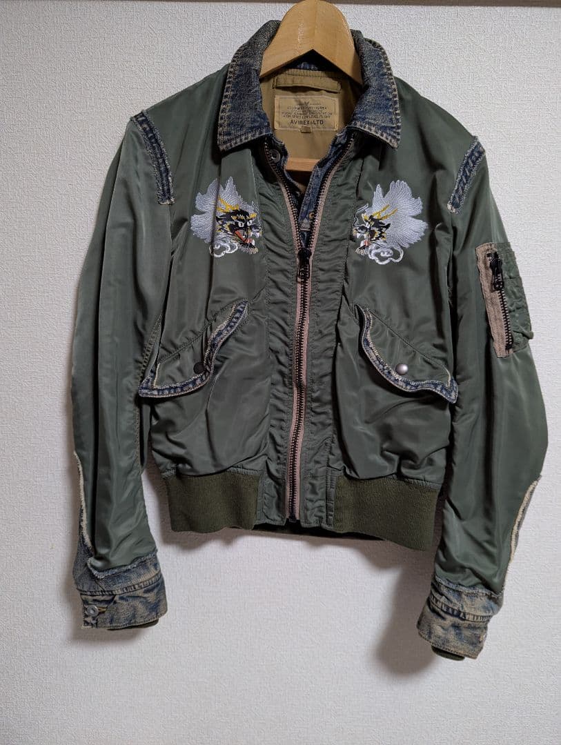 AVIREXドラゴンMA-1 ジャケット デニム切り替え　Mサイズ