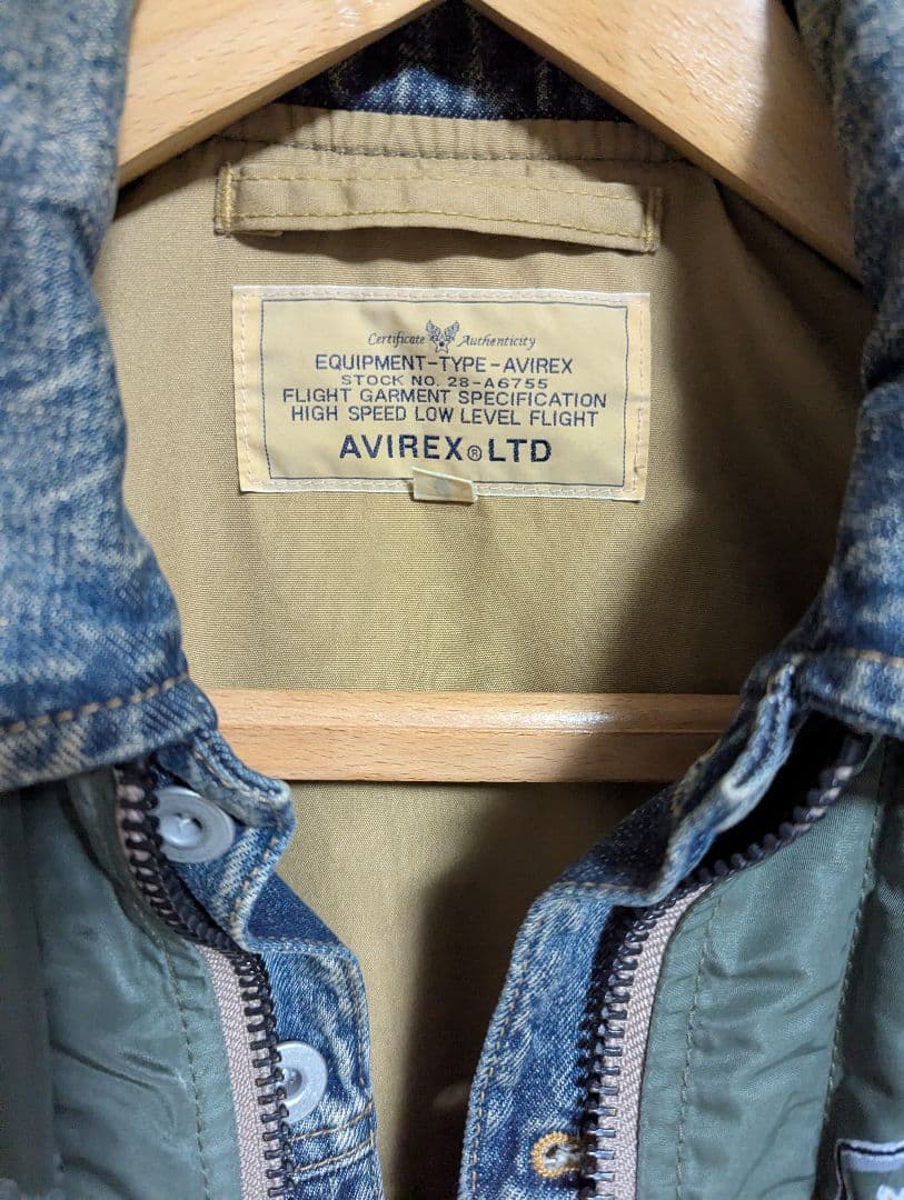 AVIREXドラゴンMA-1 ジャケット デニム切り替え　Mサイズ