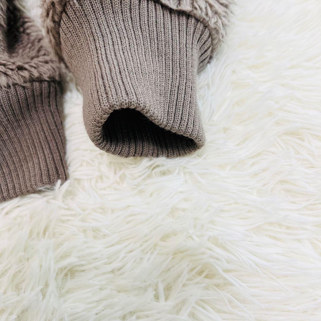 近年 ギャルリーヴィー シープボアフーデッドブルゾン ブラウン ウール100%