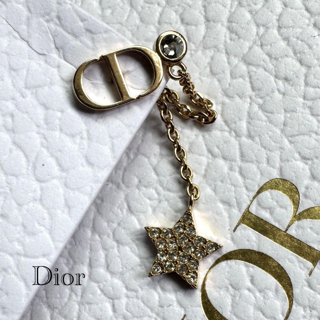 美品クリスチャンディオール GPゴールド チェーン スター CDロゴ　片耳