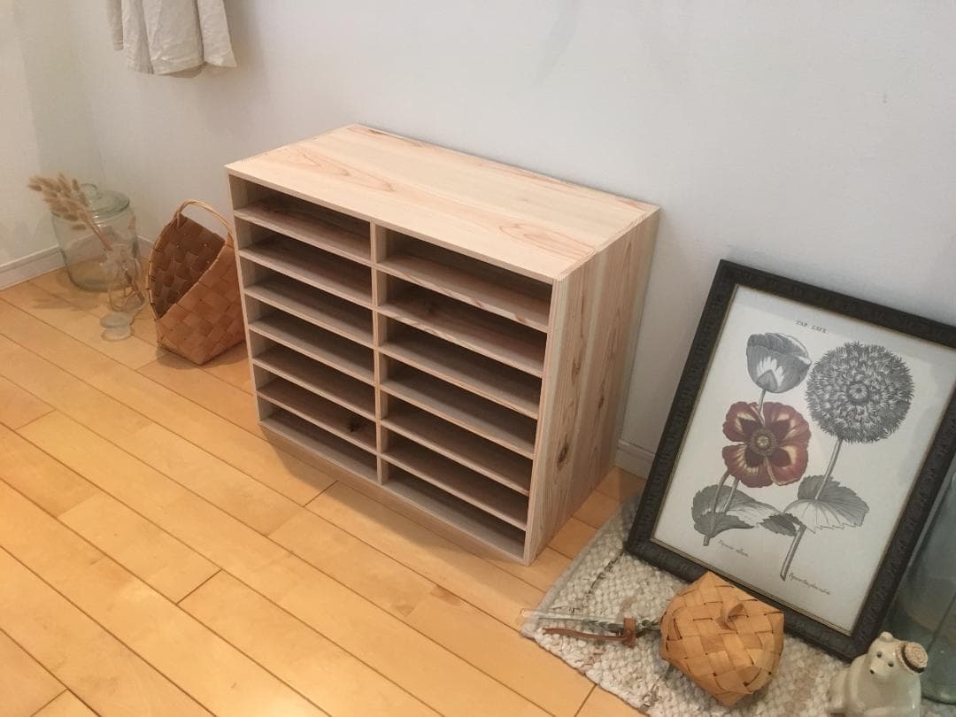★送料無料★サイズ変更可能★A4木製7段2列書類棚/無垢材 収納 オーダー可能