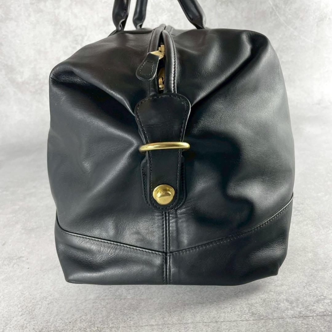 【美品 人気高騰】コーチ ボストンバッグ オールド ハンド トート レザー 黒