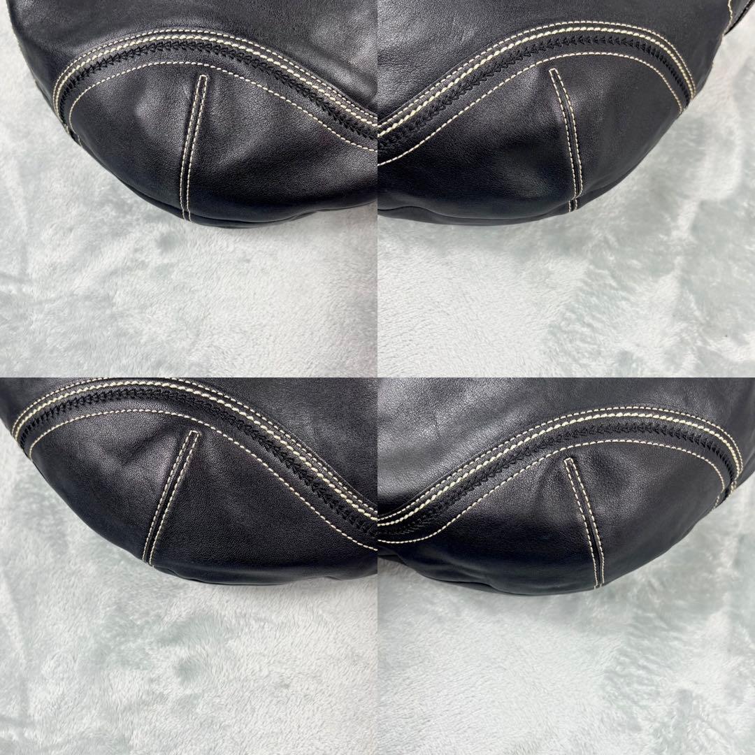 バッグ Coach Hobo Shoulder Bag Black Leather