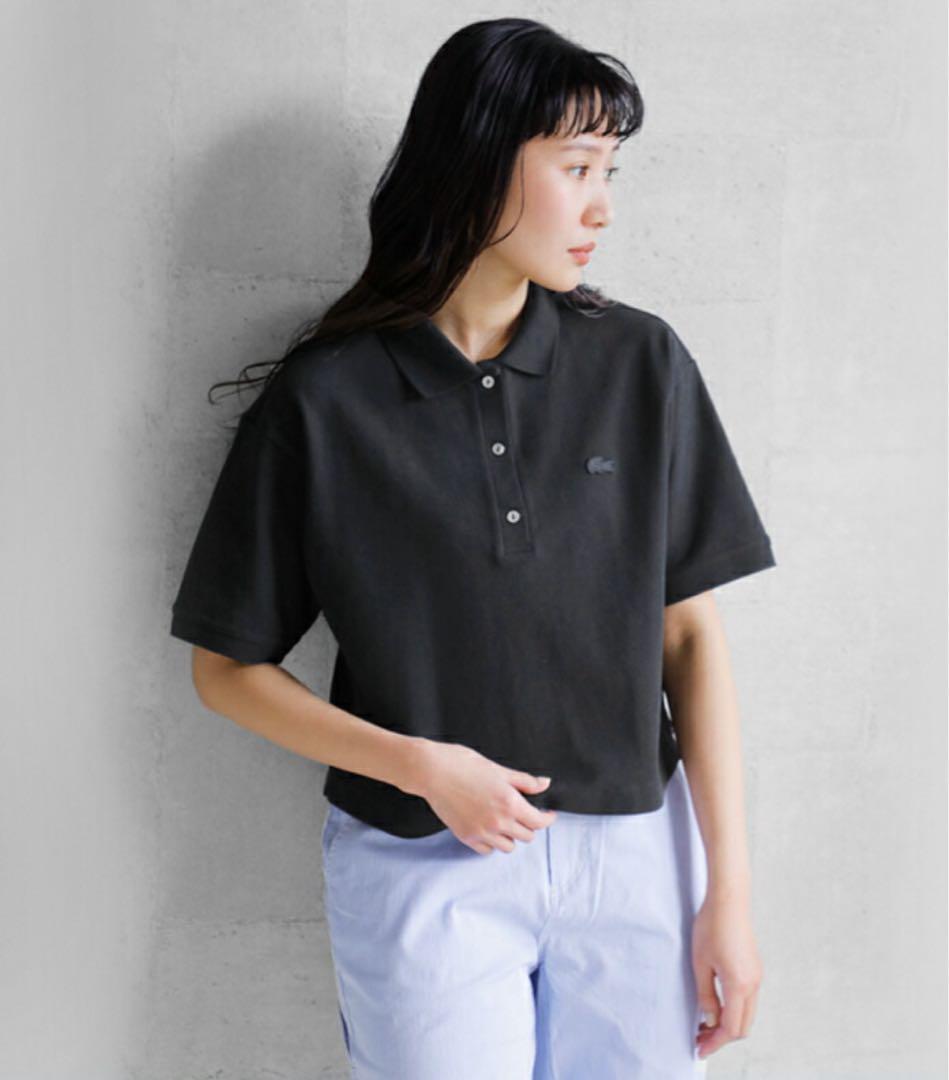 今季新作　LACOSTE ラコステポロシャツ ブラック　半袖　クロップド