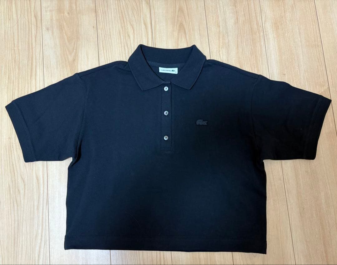 今季新作　LACOSTE ラコステポロシャツ ブラック　半袖　クロップド