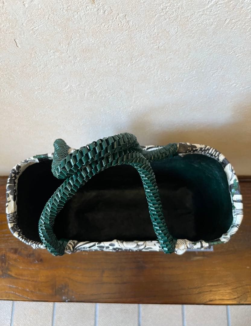 一閑張り　カゴバッグ　マリメッコ柄