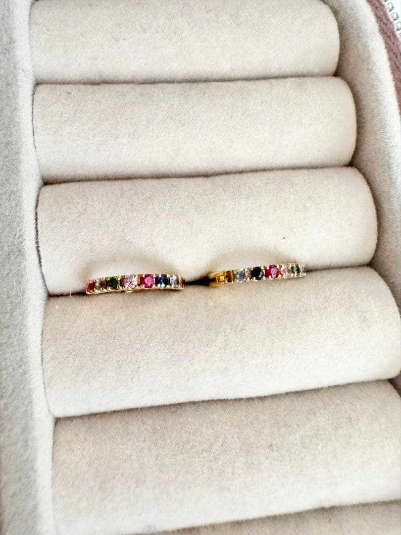 STAR JEWELRY K18 マルチカラーサファイアピアス（片耳用）を2個