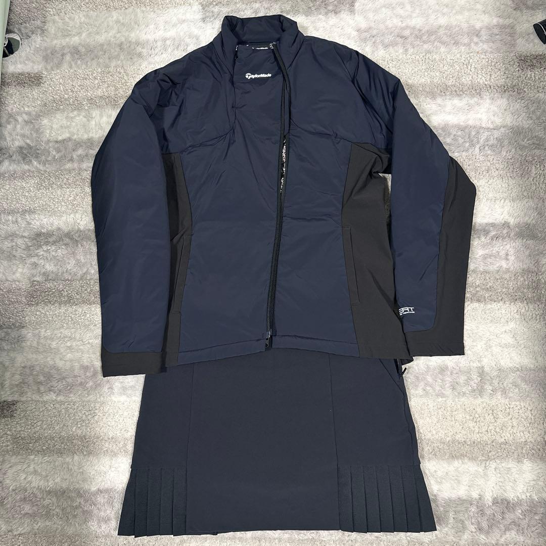 テーラーメイド 中綿アウター スカート ブラック セットアップ M