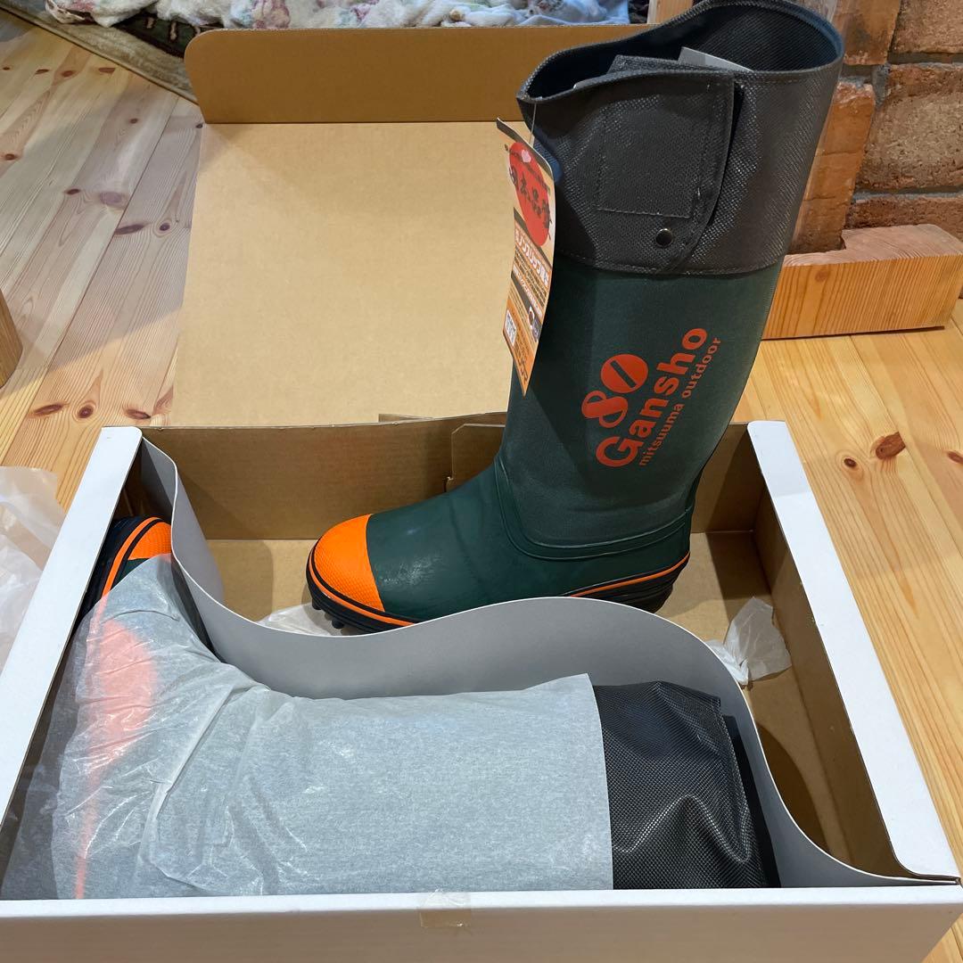 岩礁スパイク付き長靴 80NS 長靴 26.0cm グリーン/オレンジ