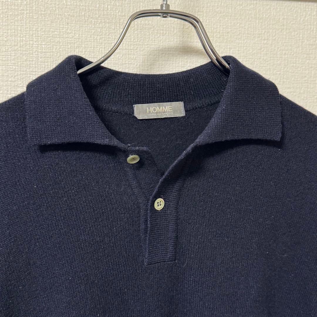 初期 デカオム COMME des GARÇONS HOMME ニットポロ 紺