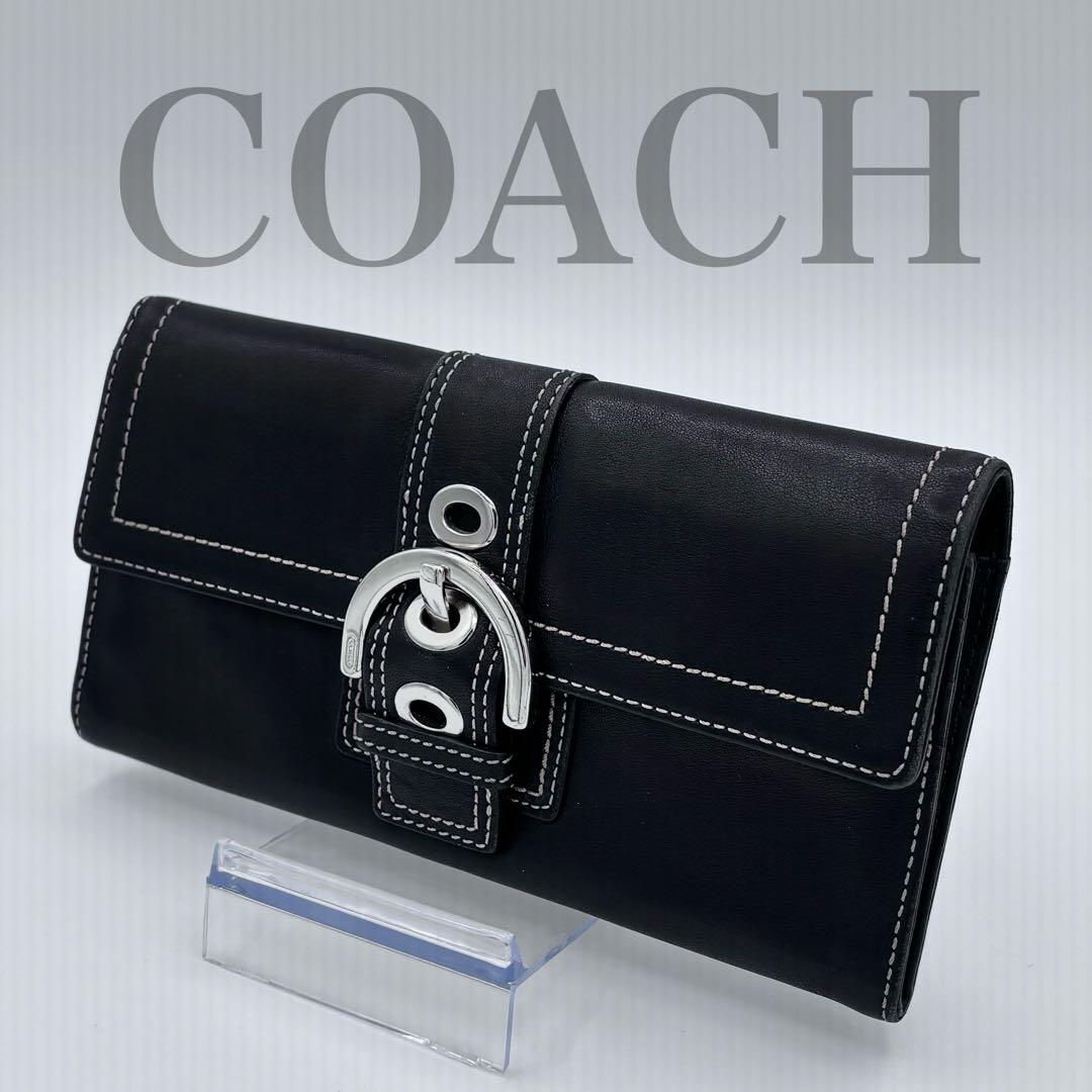 ✨美品✨ COACH コーチ レザー 二つ折り 長財布 黒 ヴォルテックス