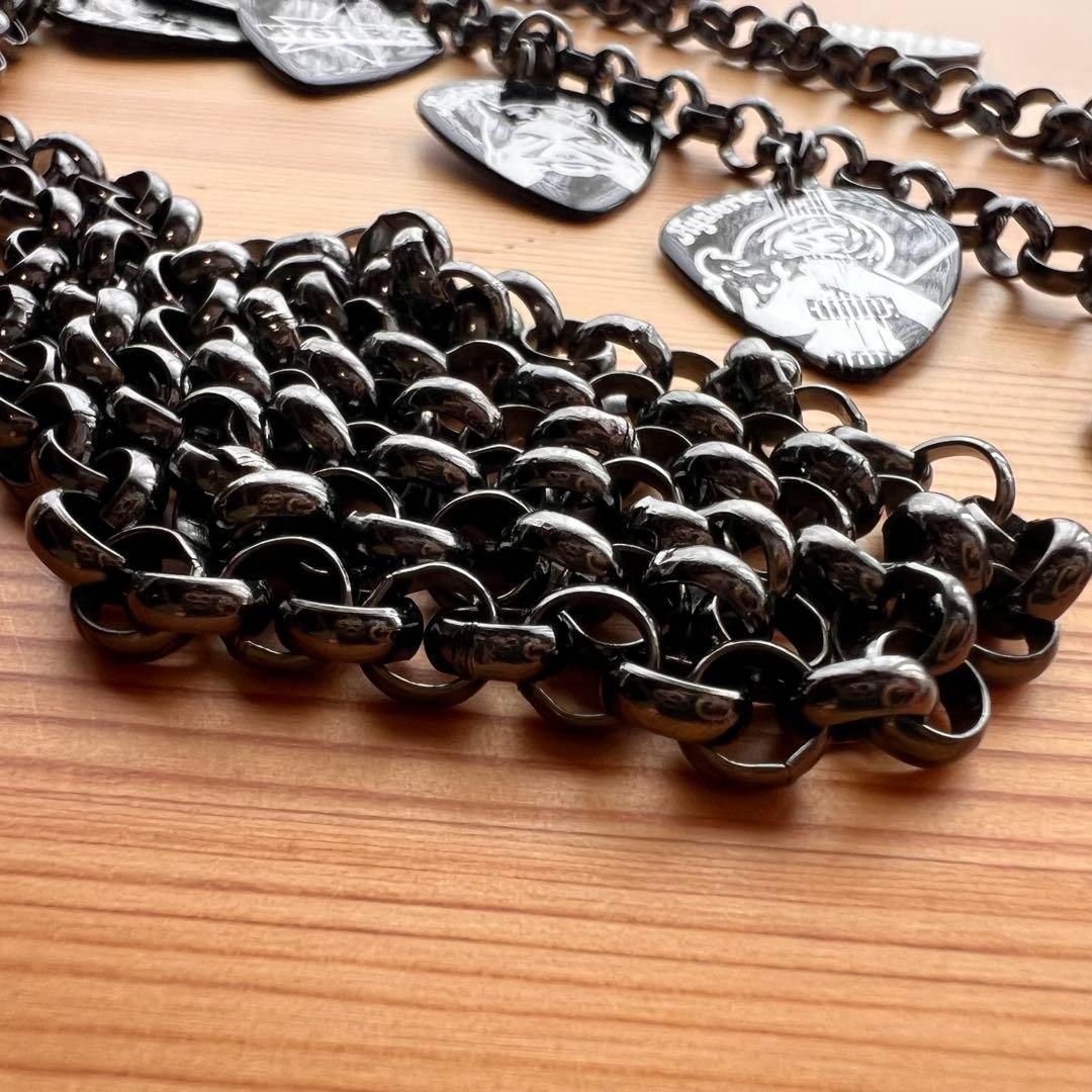 ヒステリックグラマー ギターピック マルチチェーン ブラック ウォレットチェーン