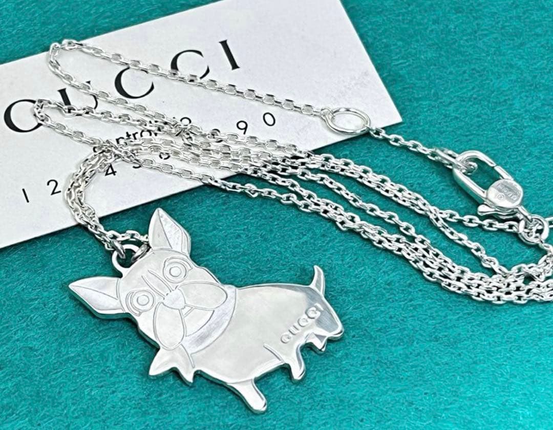 極美品‼️GUCCI フレンチブルドッグネックレス