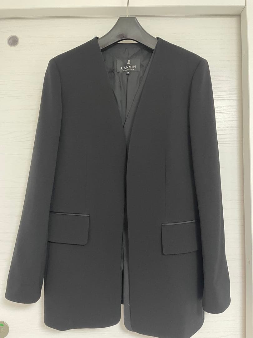 LANVIN ブラック テーラードジャケットパンツブラウス3点セット 38