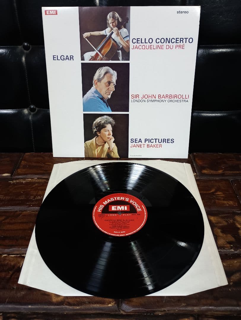 英盤　UK盤　レコード　デュ・プレ エルガー チェロ協奏曲 バルビローリ 海の絵