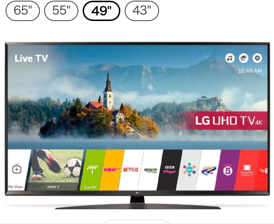 美品 LG 49V型 IPS 4K webOS搭載4K対応 液晶スマートテレビ