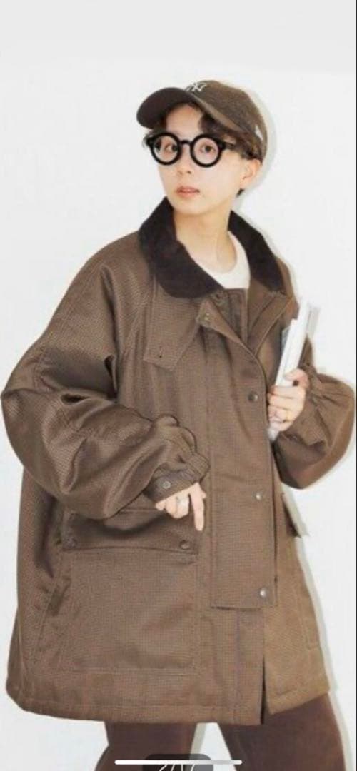 kinoko.さん×GLR ガンクラブチェック柄ファイヤーマンコートユニセックス