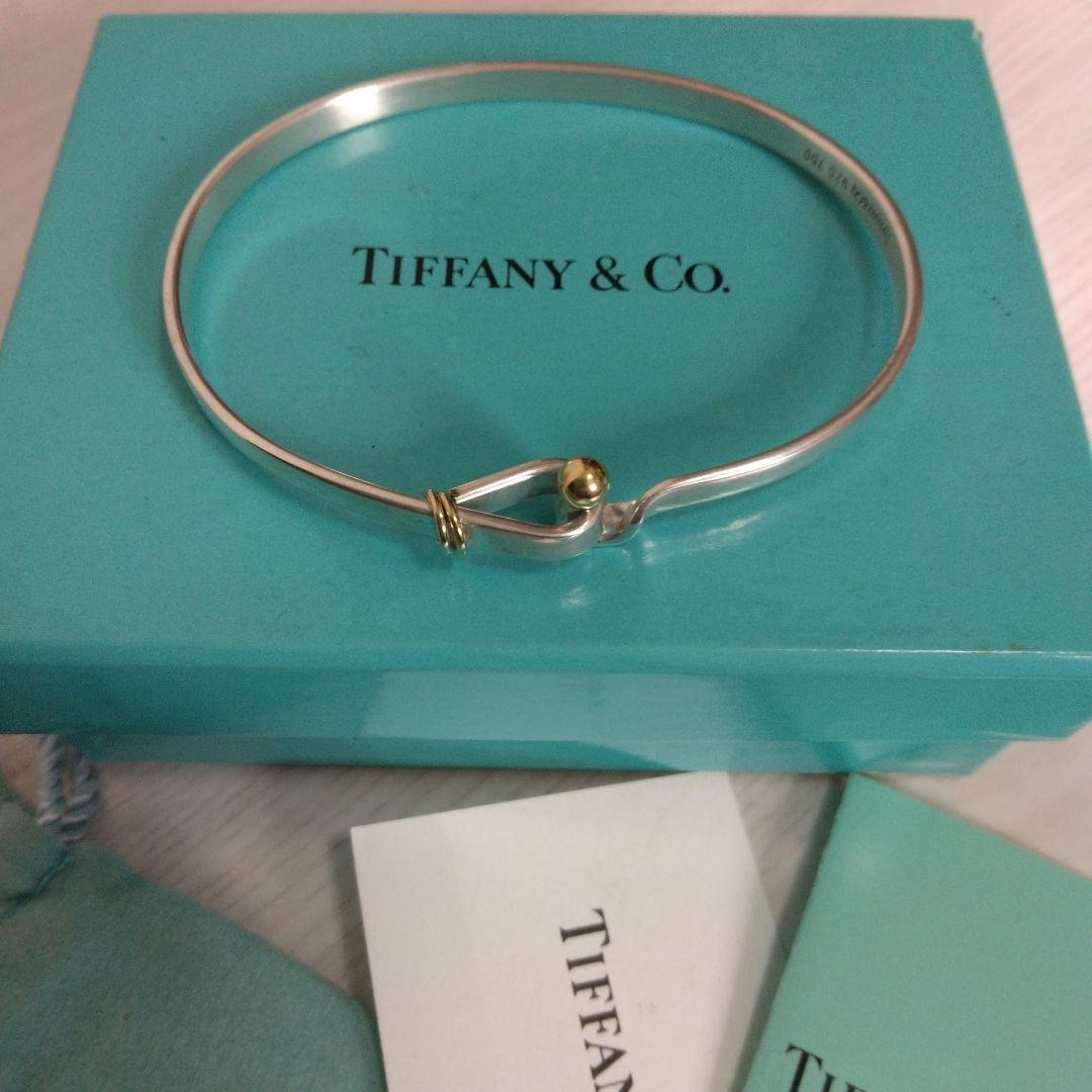 Tiffany & Co. フック&アイ バングル シルバー K18 コンビ