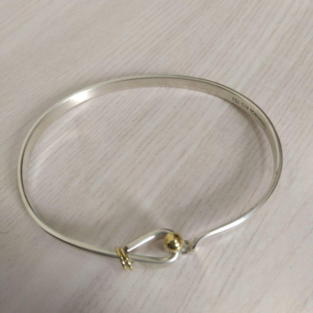 Tiffany & Co. フック&アイ バングル シルバー K18 コンビ