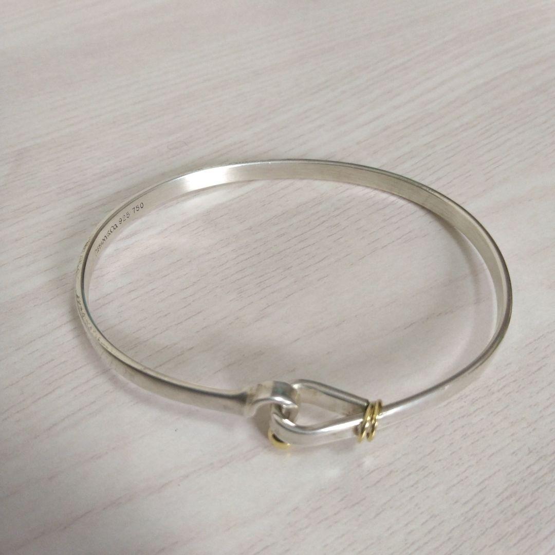 Tiffany & Co. フック&アイ バングル シルバー K18 コンビ