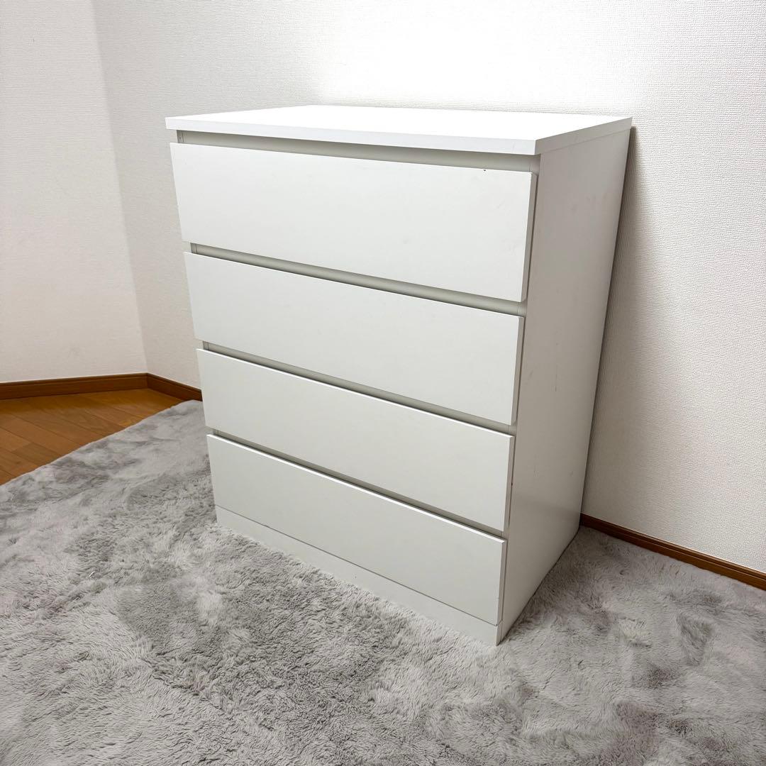 【ぴのこ】IKEA マルム　ホワイト 4段チェスト